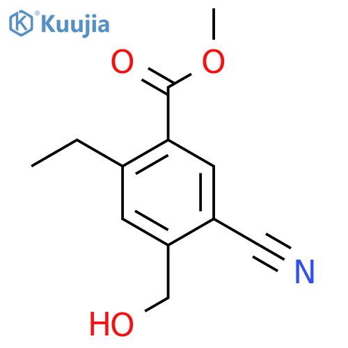 Methyl 5-cyano-2-ethyl-4-(hydroxymethyl)benzoate structure