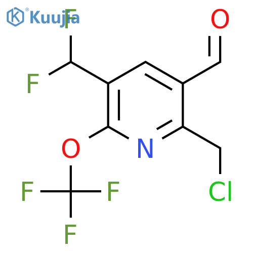 2-(Chloromethyl)-5-(difluoromethyl)-6-(trifluoromethoxy)pyridine-3-carboxaldehyde structure