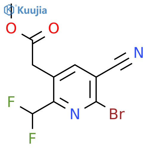 Methyl 2-bromo-3-cyano-6-(difluoromethyl)pyridine-5-acetate structure
