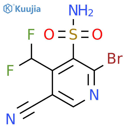 2-Bromo-5-cyano-4-(difluoromethyl)pyridine-3-sulfonamide structure