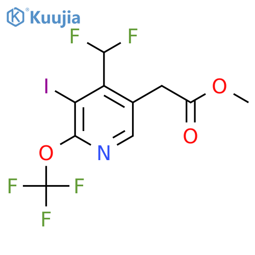 Methyl 4-(difluoromethyl)-3-iodo-2-(trifluoromethoxy)pyridine-5-acetate structure