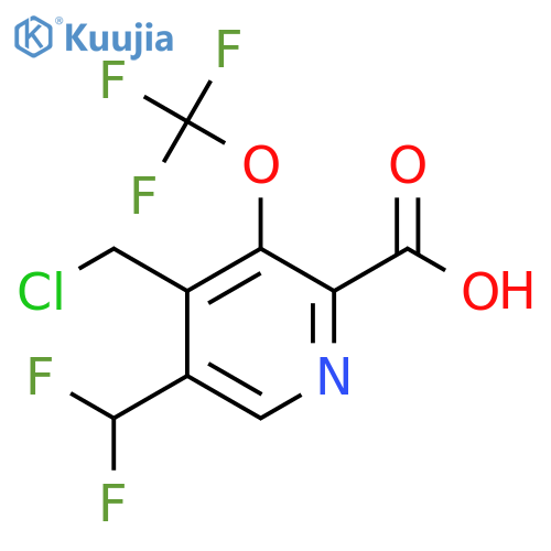 4-(Chloromethyl)-5-(difluoromethyl)-3-(trifluoromethoxy)pyridine-2-carboxylic acid structure