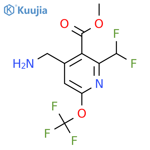 Methyl 4-(aminomethyl)-2-(difluoromethyl)-6-(trifluoromethoxy)pyridine-3-carboxylate structure