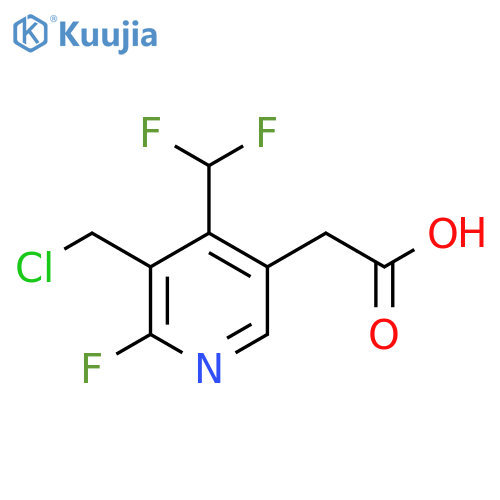 3-(Chloromethyl)-4-(difluoromethyl)-2-fluoropyridine-5-acetic acid structure