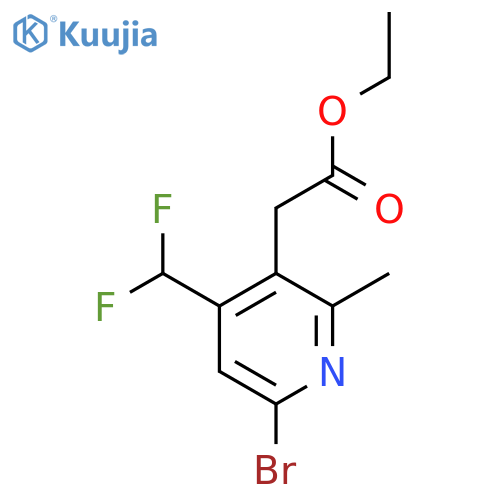 Ethyl 6-bromo-4-(difluoromethyl)-2-methylpyridine-3-acetate structure