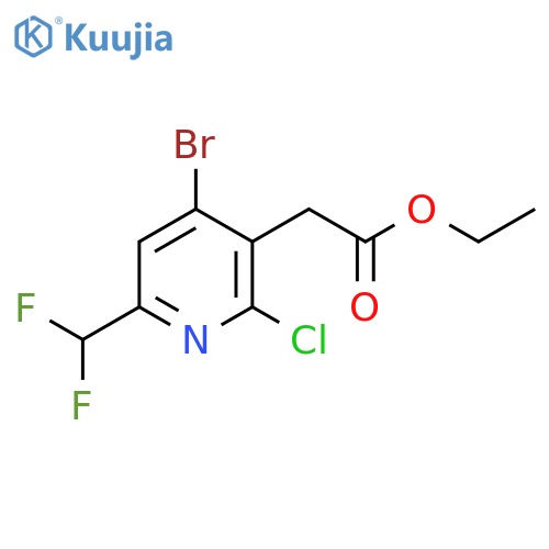 Ethyl 4-bromo-2-chloro-6-(difluoromethyl)pyridine-3-acetate structure