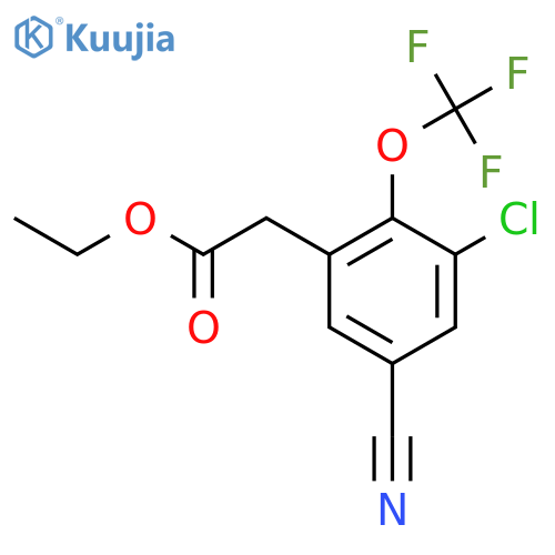 Ethyl 3-chloro-5-cyano-2-(trifluoromethoxy)phenylacetate structure