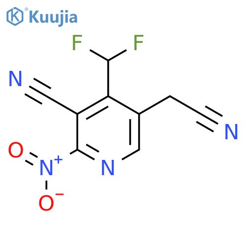 3-Cyano-4-(difluoromethyl)-2-nitropyridine-5-acetonitrile structure