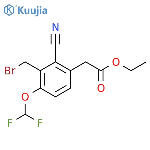 Ethyl 3-bromomethyl-2-cyano-4-(difluoromethoxy)phenylacetate structure