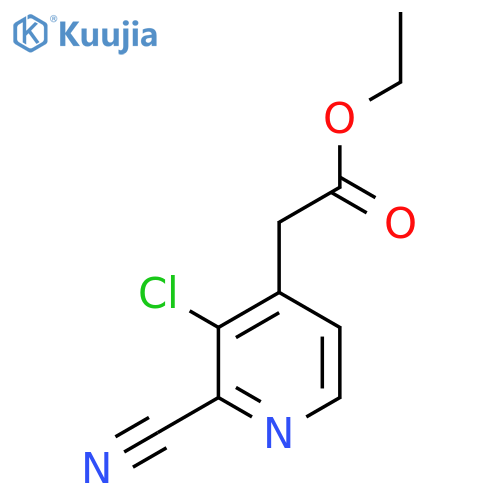 Ethyl 3-chloro-2-cyanopyridine-4-acetate structure