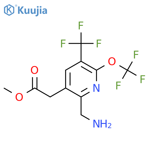 Methyl 2-(aminomethyl)-6-(trifluoromethoxy)-5-(trifluoromethyl)pyridine-3-acetate structure