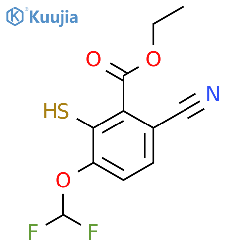 Ethyl 6-cyano-3-difluoromethoxy-2-mercaptobenzoate structure