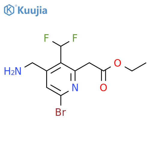 Ethyl 4-(aminomethyl)-6-bromo-3-(difluoromethyl)pyridine-2-acetate structure