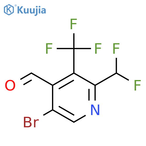 5-Bromo-2-(difluoromethyl)-3-(trifluoromethyl)pyridine-4-carboxaldehyde structure