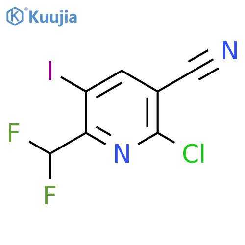 2-Chloro-3-cyano-6-(difluoromethyl)-5-iodopyridine structure