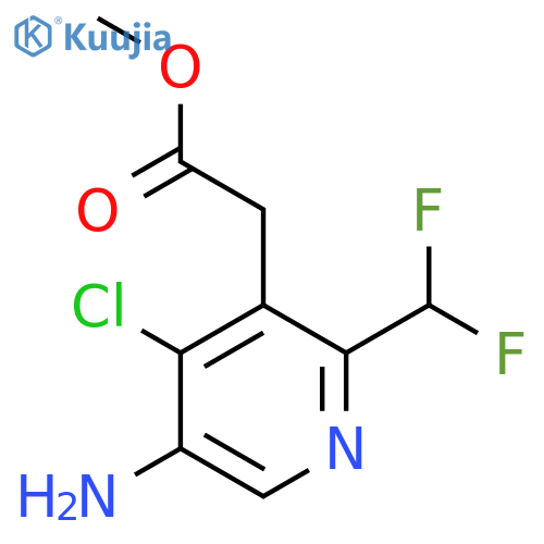 Methyl 5-amino-4-chloro-2-(difluoromethyl)pyridine-3-acetate structure
