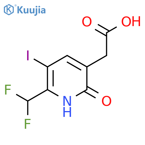 2-(Difluoromethyl)-6-hydroxy-3-iodopyridine-5-acetic acid structure