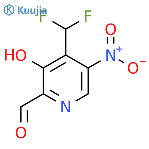 4-(Difluoromethyl)-3-hydroxy-5-nitropyridine-2-carboxaldehyde structure