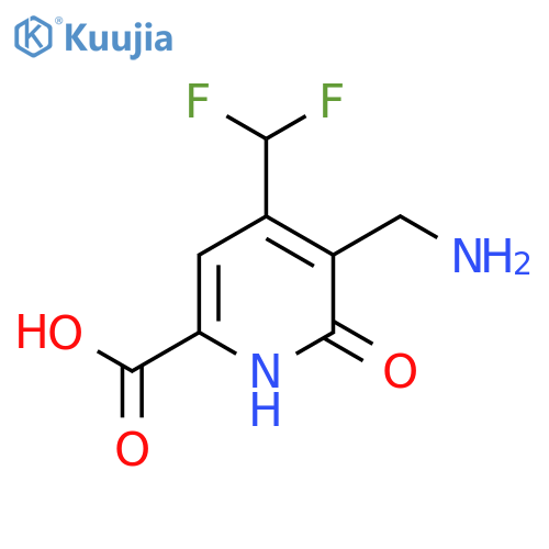 3-(Aminomethyl)-4-(difluoromethyl)-2-hydroxypyridine-6-carboxylic acid structure