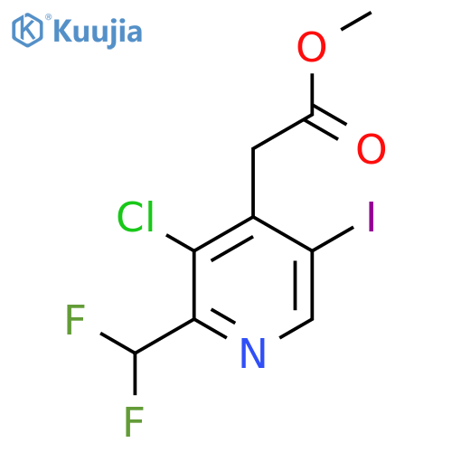 Methyl 3-chloro-2-(difluoromethyl)-5-iodopyridine-4-acetate structure