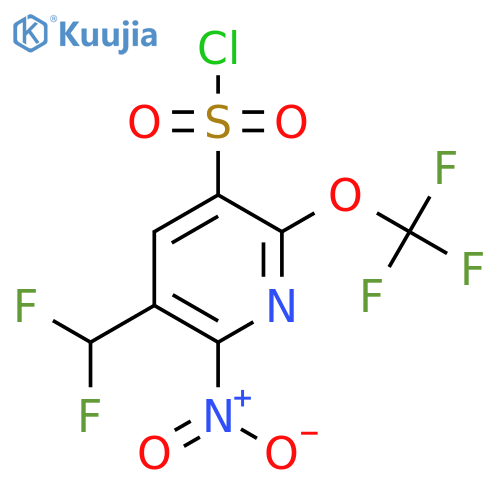3-(Difluoromethyl)-2-nitro-6-(trifluoromethoxy)pyridine-5-sulfonyl chloride structure