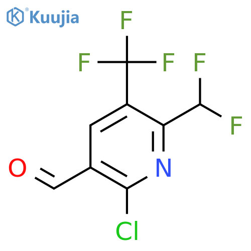 2-Chloro-6-(difluoromethyl)-5-(trifluoromethyl)pyridine-3-carboxaldehyde structure