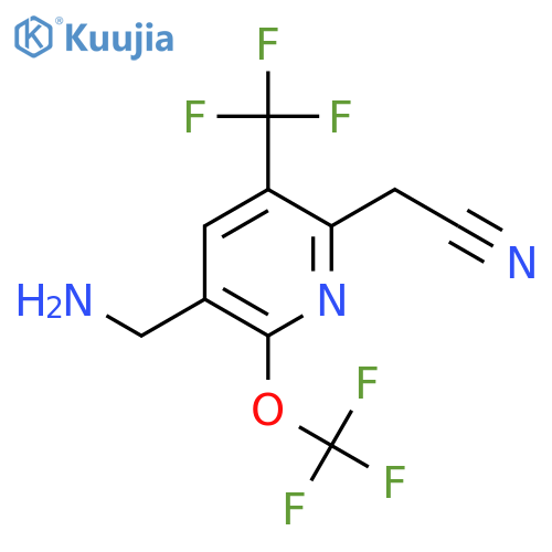 3-(Aminomethyl)-2-(trifluoromethoxy)-5-(trifluoromethyl)pyridine-6-acetonitrile structure