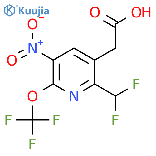 2-(Difluoromethyl)-5-nitro-6-(trifluoromethoxy)pyridine-3-acetic acid structure