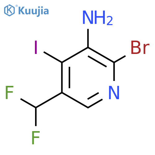 3-Amino-2-bromo-5-(difluoromethyl)-4-iodopyridine structure