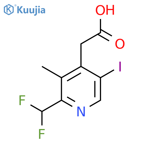 2-(Difluoromethyl)-5-iodo-3-methylpyridine-4-acetic acid structure