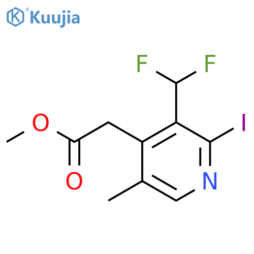 Methyl 3-(difluoromethyl)-2-iodo-5-methylpyridine-4-acetate structure