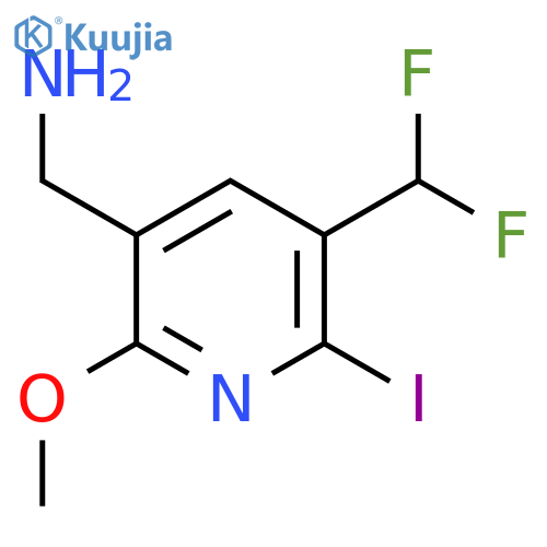 3-(Aminomethyl)-5-(difluoromethyl)-6-iodo-2-methoxypyridine structure