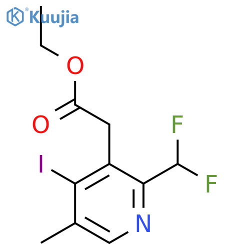 Ethyl 2-(difluoromethyl)-4-iodo-5-methylpyridine-3-acetate structure