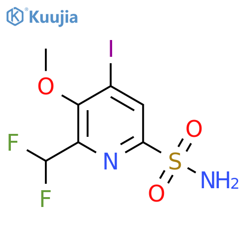 2-(Difluoromethyl)-4-iodo-3-methoxypyridine-6-sulfonamide structure