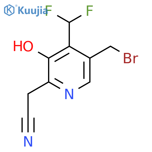 5-(Bromomethyl)-4-(difluoromethyl)-3-hydroxypyridine-2-acetonitrile structure