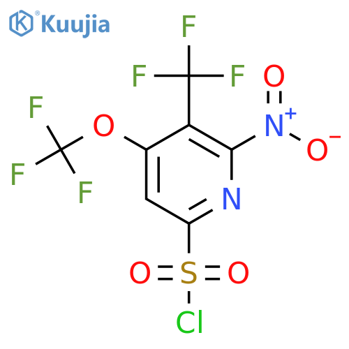 2-Nitro-4-(trifluoromethoxy)-3-(trifluoromethyl)pyridine-6-sulfonyl chloride structure