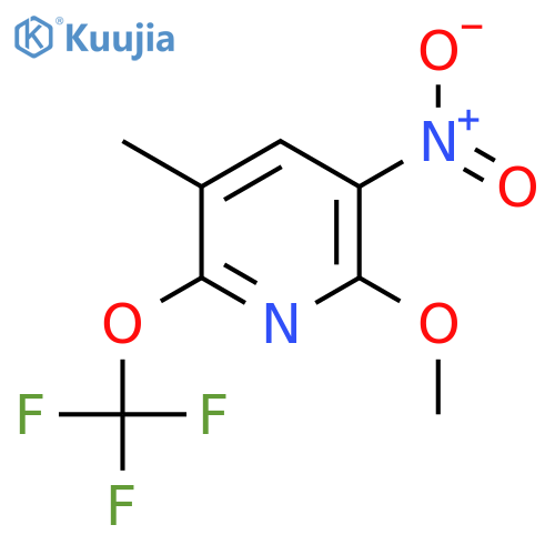 2-Methoxy-5-methyl-3-nitro-6-(trifluoromethoxy)pyridine structure
