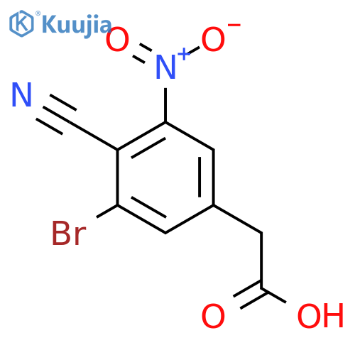 3-Bromo-4-cyano-5-nitrophenylacetic acid structure