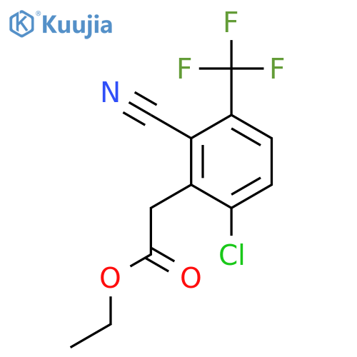 Ethyl 6-chloro-2-cyano-3-(trifluoromethyl)phenylacetate structure