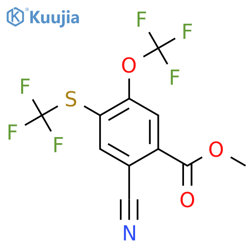 Methyl 2-cyano-5-trifluoromethoxy-4-(trifluoromethylthio)benzoate structure