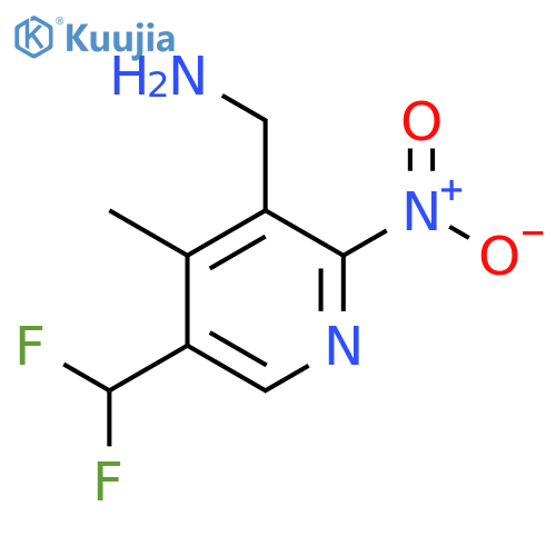 3-(Aminomethyl)-5-(difluoromethyl)-4-methyl-2-nitropyridine structure