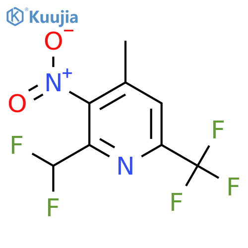2-(Difluoromethyl)-4-methyl-3-nitro-6-(trifluoromethyl)pyridine structure
