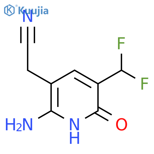 2-Amino-5-(difluoromethyl)-6-hydroxypyridine-3-acetonitrile structure