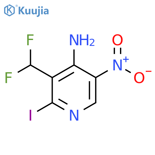 4-Amino-3-(difluoromethyl)-2-iodo-5-nitropyridine structure