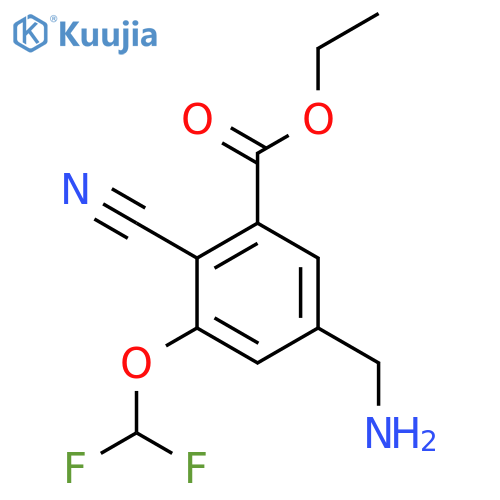 Ethyl 5-aminomethyl-2-cyano-3-(difluoromethoxy)benzoate structure