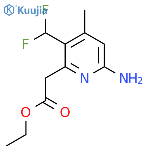 Ethyl 6-amino-3-(difluoromethyl)-4-methylpyridine-2-acetate structure