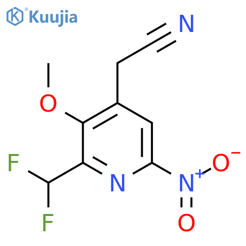 2-(Difluoromethyl)-3-methoxy-6-nitropyridine-4-acetonitrile structure