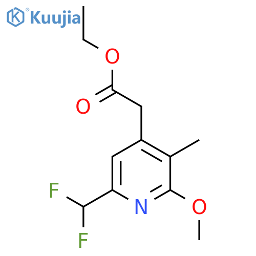 Ethyl 6-(difluoromethyl)-2-methoxy-3-methylpyridine-4-acetate structure