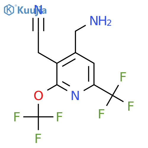 4-(Aminomethyl)-2-(trifluoromethoxy)-6-(trifluoromethyl)pyridine-3-acetonitrile structure