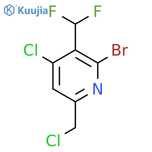 2-Bromo-4-chloro-6-(chloromethyl)-3-(difluoromethyl)pyridine structure